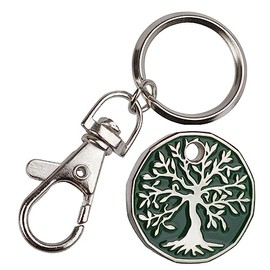 Harts Green Tree of Life Trolley locker Token Keyring New shape,12 sided 1 unit