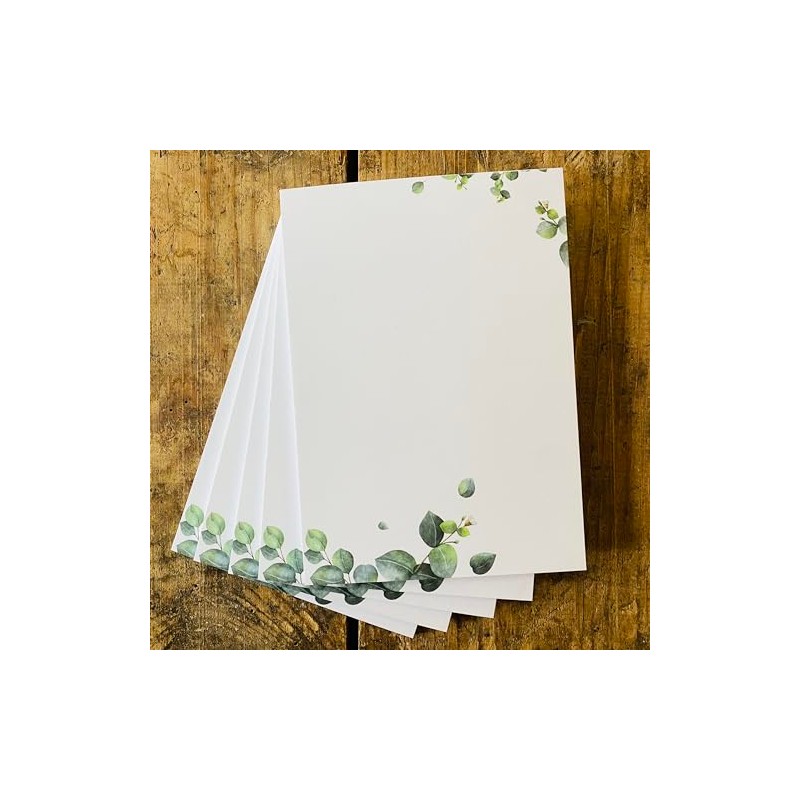 Notepads, DIN A6, eucalyptus motif, 25 sheets per pad (10)