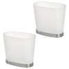 iDesign Small Bathroom Trash Can-Set of 2-Frost/Brushed Nickel Gina Oval