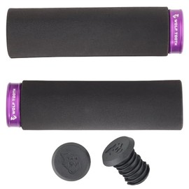 WOLFTOOTH Lock-On Fat Paw Grip - Black Grip with Ultraviolet Collar, 132mm long, 36mm diameter (Ultra Violet)