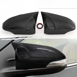 Serve4u*2018 Carbon Fiber Black Side Car Rearview Mirror Cap Cover For Toyota Corolla 2014-18