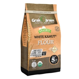 Grain Brain Organic White Kamut Flour (5 lb) Khorosan Wheat All Purpose Flour