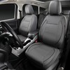 CAR PASS Piping Faux Leather Car Seat Cover Full Set,Grey