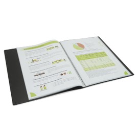Rapesco 1648 Germ-Savvy Antibacterial, Hardcover Polypropylene Presentation Folder 12 Pockets A4, Black