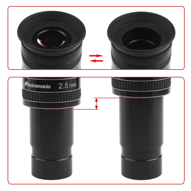 Astromania 1.25" 2.5mm 58-Degree Planetary II Eyepiece for Telescope