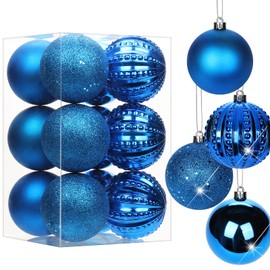 Briful 12PCS 8CM Christmas Baubles, Christmas Tree Decorations Xmas Hanging Ornaments Small Shatterproof Balls for Home Festival Gifts Christmas Decorations