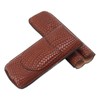 Cigar Case Holder Elegant Vintage Style Woven Pattern Leather Portable