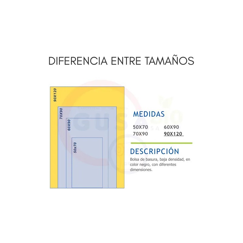 1 Kg Bolsa Negra Para Basura Ecolgica 90x120