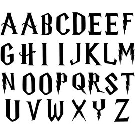 SEC Apparel Wizard Iron On Letters, 2 Inch - Black, Blue, Gray, White, Green, Orange, Pink, Gold, Red, Yellow, Silver, Glitter Gold, Glitter Red (Black)