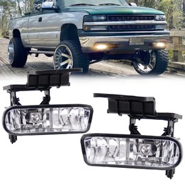 ENERBITIOUS Fog Lights Assembly for 1999-2002 Chevy Silverado 1500 2500, 2000-2001 Chevy Silverado 3500, 2000-2006 Chevy Suburban/Tahoe Fog Light Compatible with 880 12V 27W Bulbs
