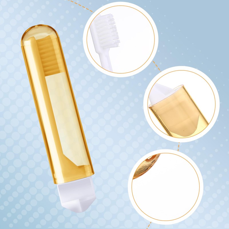 Patelai 4 Pcs Travel Toothbrush Set, Soft Bristle Mini Foldable