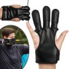 TOPARCHERY Three Finger Archery Gloves Leather Finger Guards for Archery