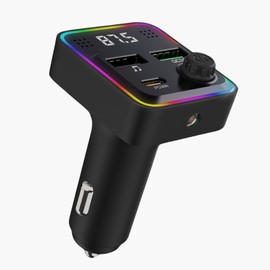 Bluetooth 5.3 FM Transmitter Car Adapter Wireless Radio Music Adapter LED Display Hands-Free Calling Support AUX USB Drive Car Kit with 2 USB Ports and 1 Type-C PD30W Fast Charging