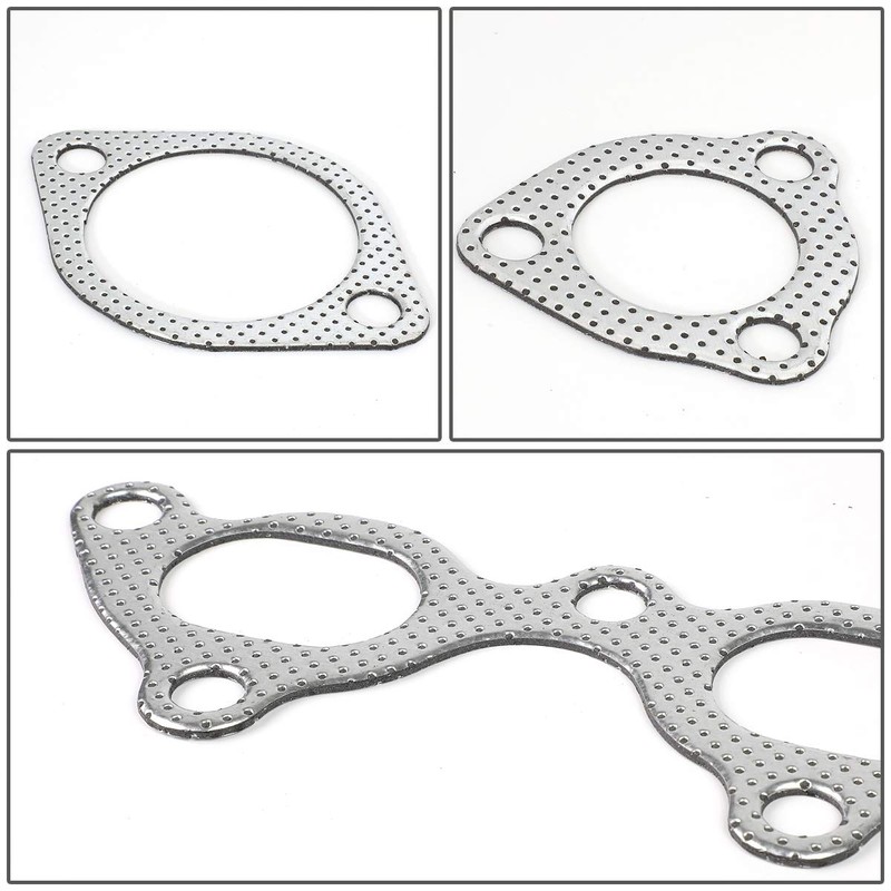 DNA Motoring GKTSET-3000GT Aluminum Exhaust Manifold Header Gasket Set Replacement,Metallic