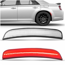 HECASA LED Side Marker Lights Compatible with 2015-2023 Chrysler 300 Replacement for 68214402AD 68214403AD Bumper Signal Parking Lamps 2Pcs Clear Lens Rear Red LED