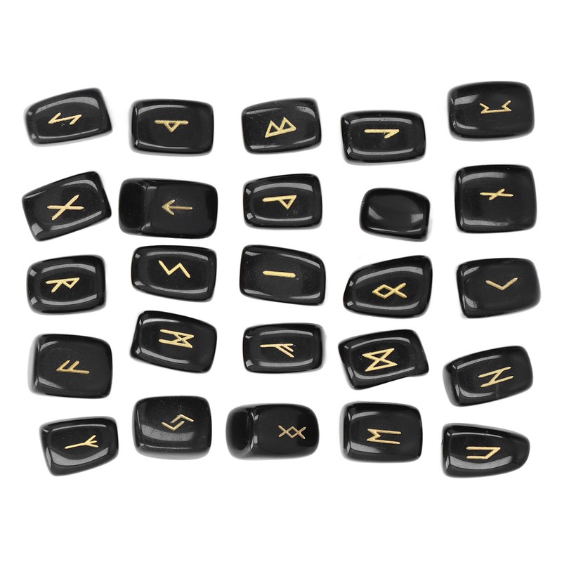 Rune Stones Ancient Rune Fine Workmanship Stylish Appearance Obsidian Material