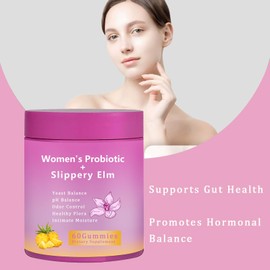 NEWUREHO NEWUREHO Her Juicy Feminine Probiotics Gummies for Women, Women's Probiotic+Slippery Elm, Pineapple Flavor