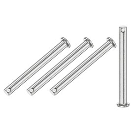 M METERXITY 4-Pack Single Hole Clevis Pins, M8 x 90mm 304 Stainless Steel Flat Head Clevis Pins for Mechanical Linkage/Trucks/Lawn Mower, Link Hinge Pin Reusable