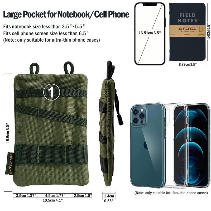 VIPERADE VE1 EDC Tool Pocket Organizer,Small EDC Pouch with 5