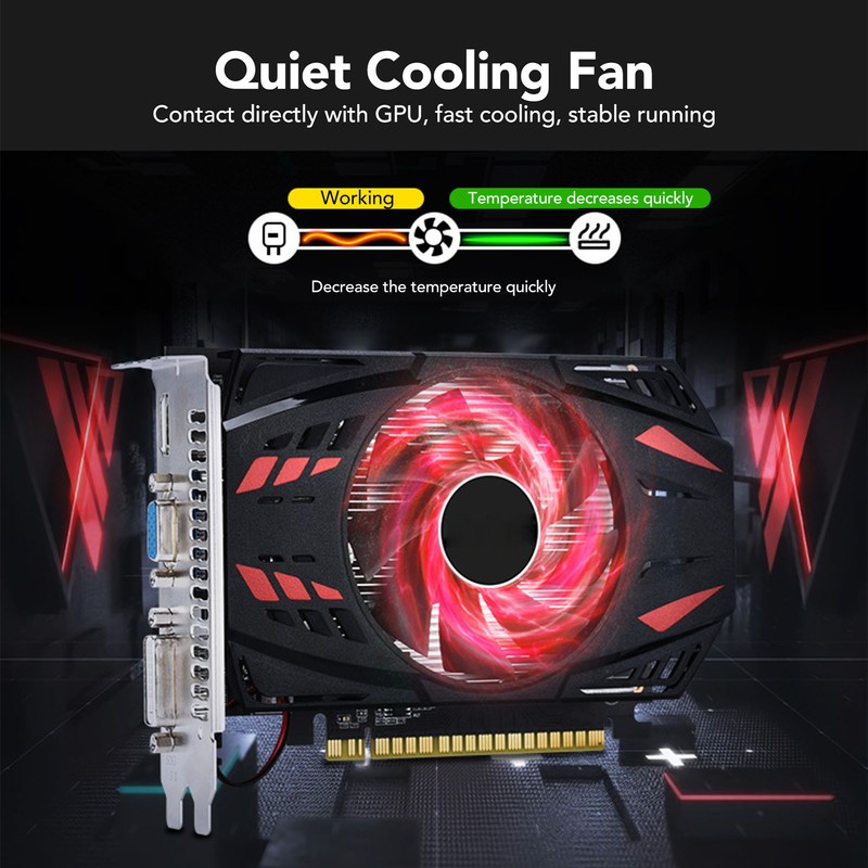 Desktop Graphics Card 4GB DDR3 40nm 128bit 700/500MHz Cooling Fan