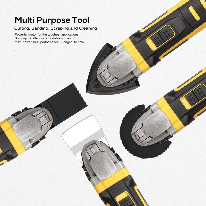 Inequalit Oscillating Tool, 3.5A Oscillating Multi Tool Kit with 6