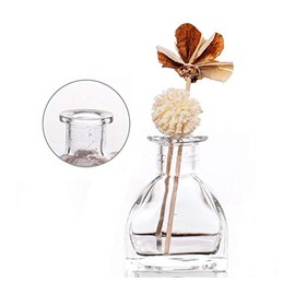 UPSTORE 1PCS Empty Clear Glass Diffuser Bottle Jars Aromatherapy Storage Container Fragrance Accessories Refill Aroma Dispenser for DIY Replacement Diffuser Stick Set Essential Oils Craft Decor