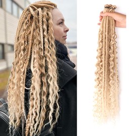 24 Inch Synthetic Dreadlock Extensions Hippie Single Ended Dreads 0.6 cm Width Loc Extensions Reggae Style Crochet Hair for Women (27/613, 3 Styles Mixed 24 Inch(30 Strands))