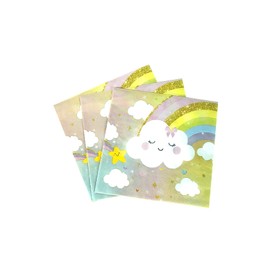 24Pcs Cloud Napkins-Cartoon Party Supplies Clouds Disposable Paper Napkins Cloud Themed Birthday Baby Shower Decorations 6.5 in