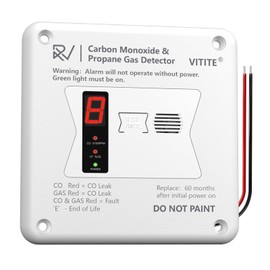 RV Carbon Monoxide & Propane Detector, Replacement for RV Gas Detector #31011, 2 in 1 Dual CO/LP Gas Alarm, Hardwired - VDC 12V, Flush Mount, White