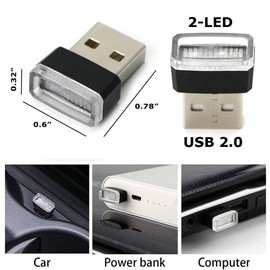 iJDMTOY Brilliant Red USB Plug-in Miniature/Nano LED Car Interior Ambient Accent Lighting Kit