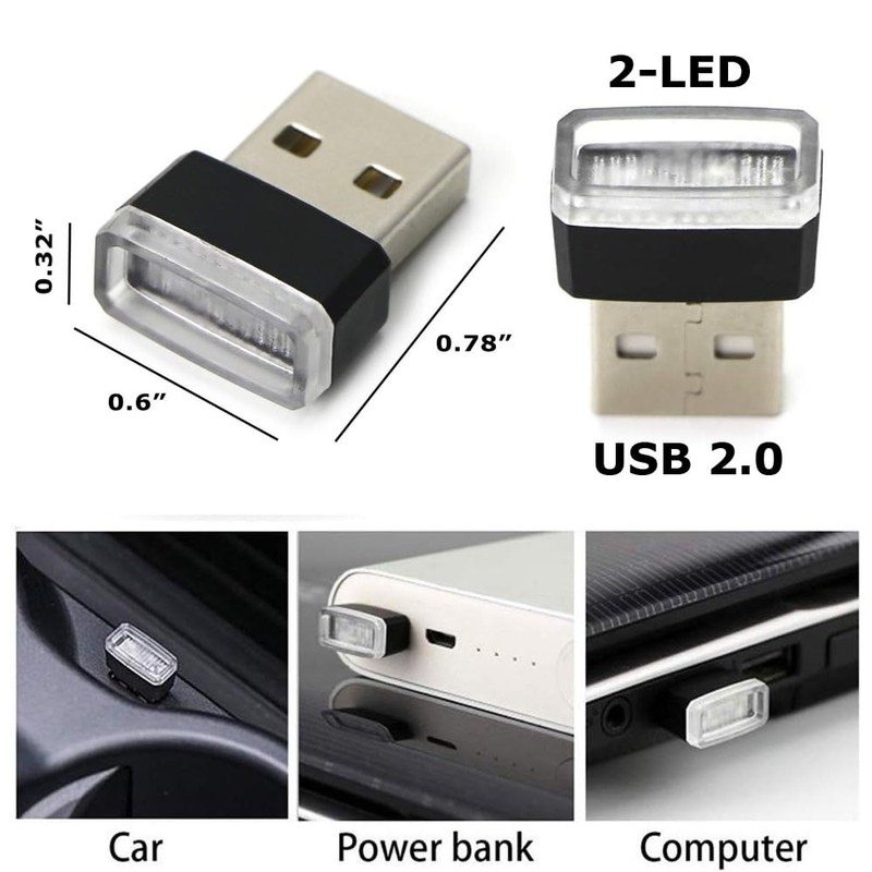 iJDMTOY Brilliant Red USB Plug-in Miniature/Nano LED Car Interior Ambient