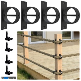 Solviro 4Pack 2inch Rope End Snap with Cross Screw Securing Rope Support Rope Cap Rope Cover Stainless Steel for Hemp Rope Fencing Stair Deck Railing Kit