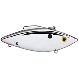 Bill Lewis Lures Lifelike Knock-N Trap 1/2 OZ. Lipless Crankbait Fishing Wobble Lure with Mustad Triple Grip Hooks, Chrome Black Back