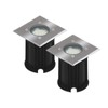 Set of 2 LED recessed floor spotlights, outdoor, square, drivable,