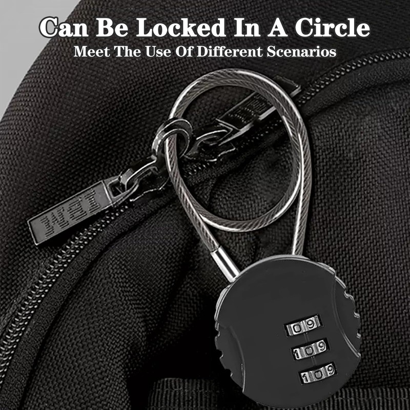 Lizbin 2 Pack Combination Lock 3 Digit Outdoor Waterproof Padlock,