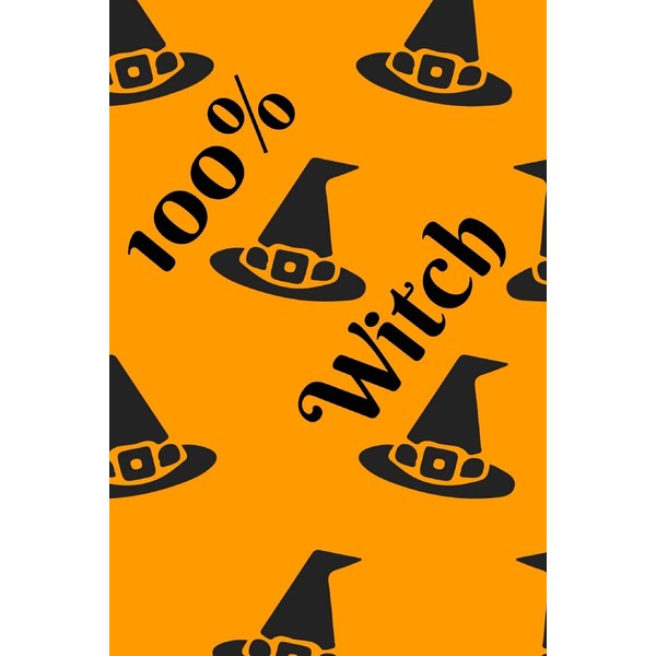 100% Witch Journal: College Ruled Lined (6 X 9) Orange