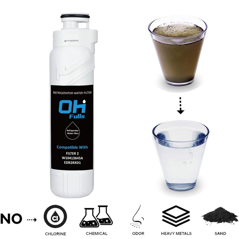 W10413645A Refrigerator Water Filter Replacement, Compatible with W10413645A Filter 2