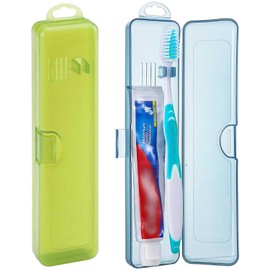 2 paquetes de estuche para cepillo de dientes de viaje, soportes para cepillo de dientes transpirables, soporte compacto y portátil para cepillo de dientes para viajes, vacaciones, camping, gimnasio