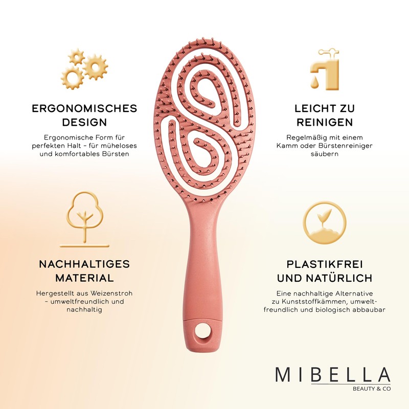 MIBELLA BEAUTY & CO Hair Brush without Pulling for Men
