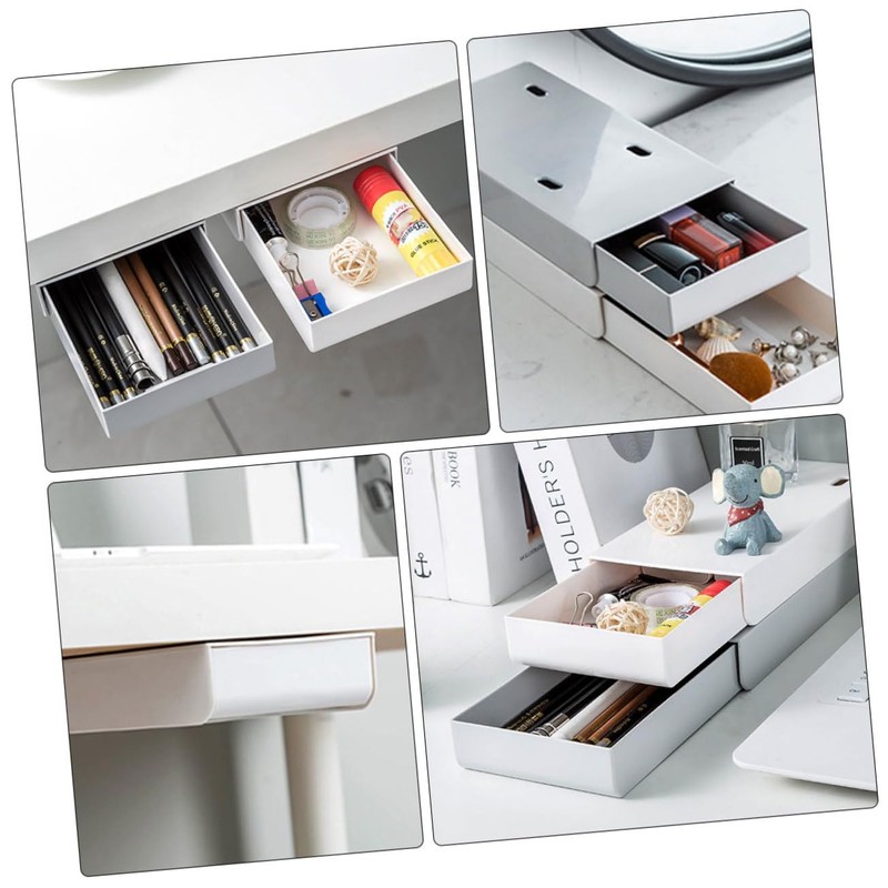 CAXUSD 2pcs Multi-purpose Desktop Storage Box Stackable Storage Drawer for