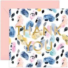 Premium Thank You Card - Pastel Leopard Print Thank You Card for Her - Thankyou Cards for All Occasions Women, Teacher Appreciation Card, Best Friend - Female Friendship Card | Blank Inside