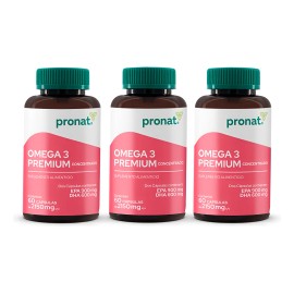 Kit 3 Piezas Suplemento Omega 3 Premium 60 Caps Pronat Sin Sabor