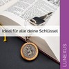 Lunexus Christopher Keyring – Olive Tree Wood & Metal Embossing