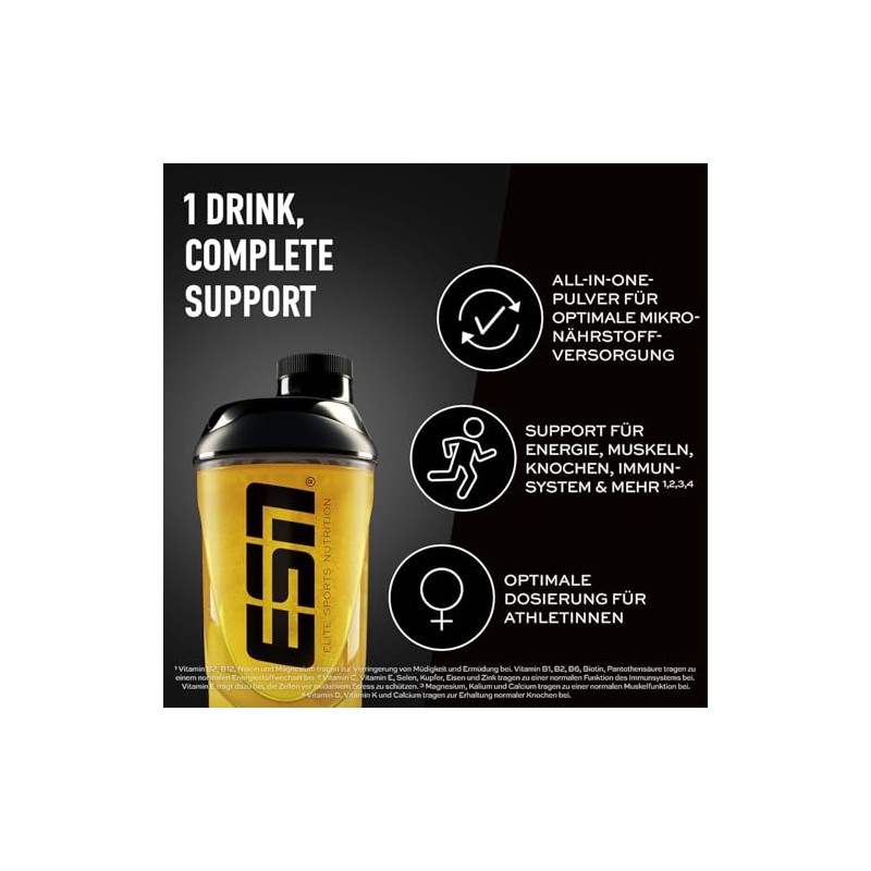 ESN Athlete Stack Women Powder, 390 g Powder, Peach, with