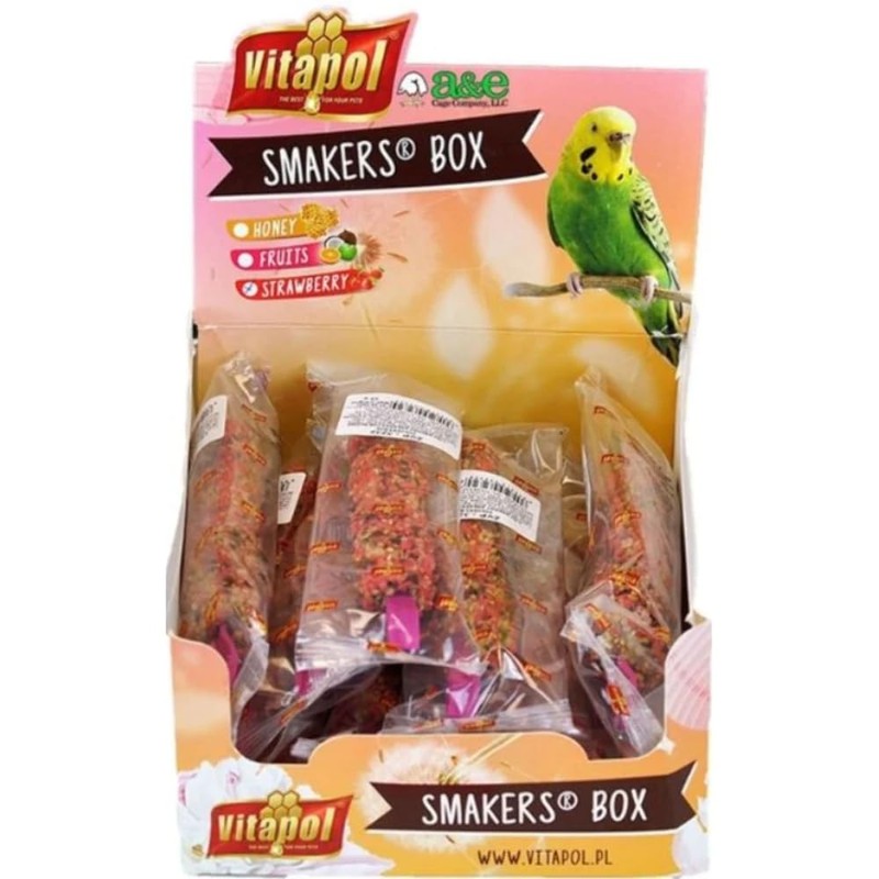A&E Cage Co. Smackers Treat Sticks for Parakeet in Strawberry