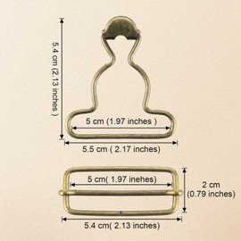 Lusofie 10 Pairs Overall Buckles Replacement 2 inch Inside Overall Clasp Replacement with Rectangle Buckle Sliding Bar