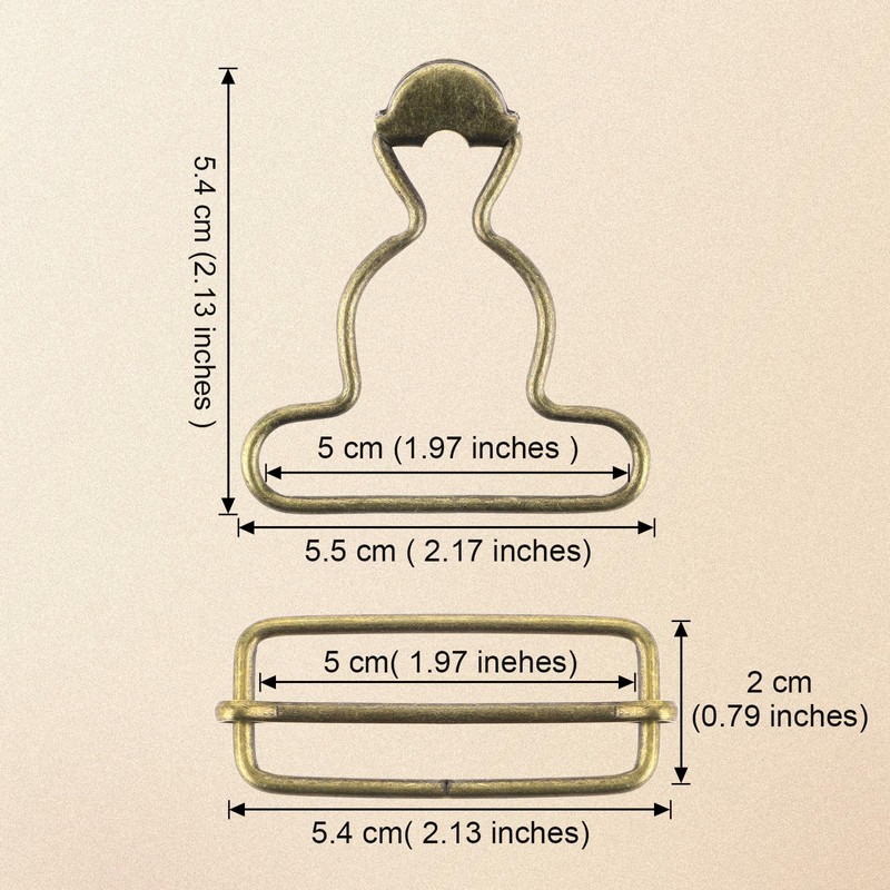 Lusofie 10 Pairs Overall Buckles Replacement 2 inch Inside Overall
