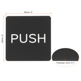 PATIKIL Push Pull Door Sign, 4 Pack Self-Adhesive Square Acrylic Gate Sticker Wall Marker for Office Store Shop, Black/White