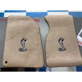 Auto Custom Carpets Inc. New! 1994-2004 Mustang CARPET  Floor Mats w/ Embroidered  Cobra Logo 4pc Tan - COUPE