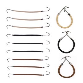 Sowaka 12 Pcs Ponytail Hooks for Women Elastic Band Black Brown Beige Bungee Fashion Hair String Styling Clip Rubber Holder Hair Accessories for Girls Thick Hair